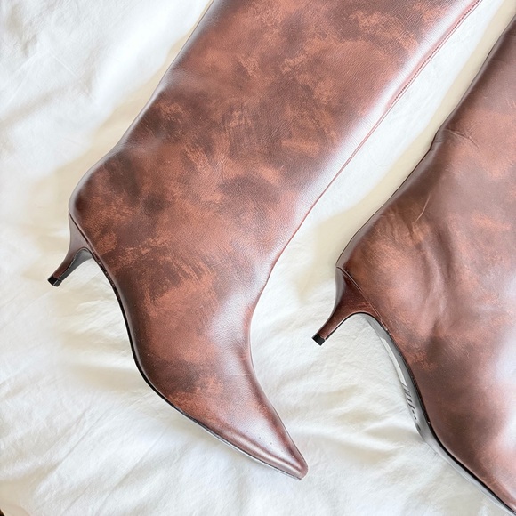 Schutz // NEW Maryana Lo Brown Leather Knee Boots - Picture 5 of 11